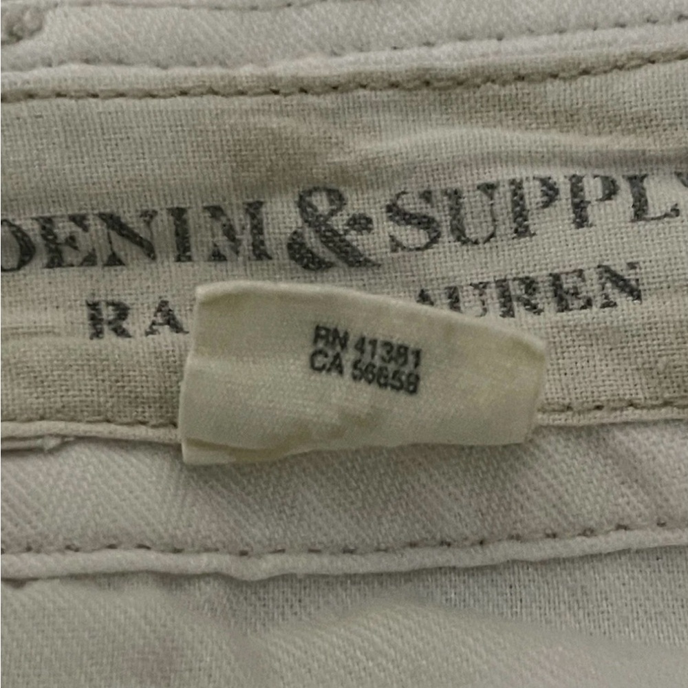 Denim &Supply Ralph Lauren White Cotton Cargo Shorts Mens Size 36 American Flag. - Picture 16 of 16
